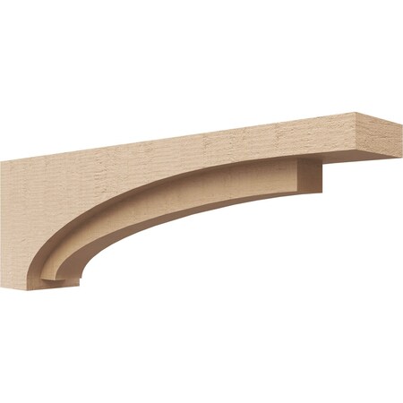 Ekena Millwork 4"W x 24"D x 8"H Thin Rivera Rough Cedar Woodgrain TimberThane Corbel, Primed Tan CORUR04X24X08RIVRCPR